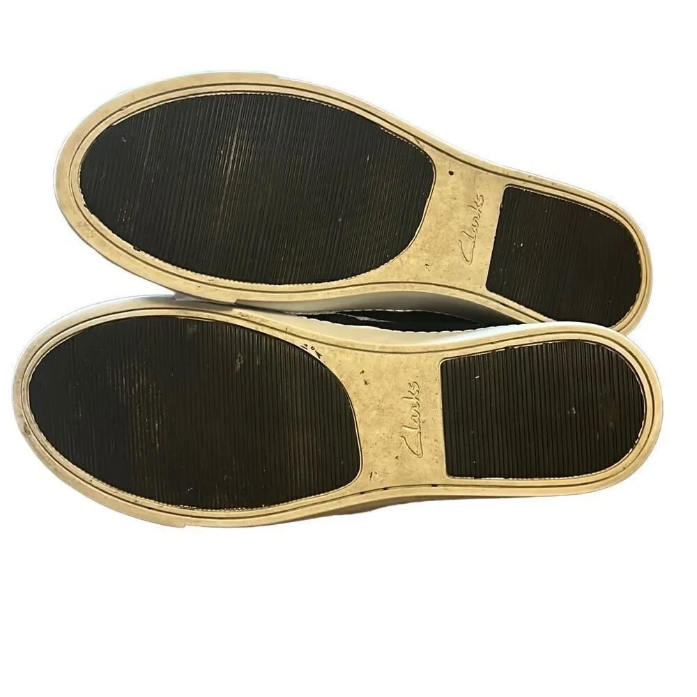 Clarks Black Suede Perforated Slip On Casual‎ Comfort Shoes